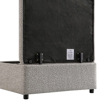 Lit simple pliant Magda dans un pouf, boucle gris brume