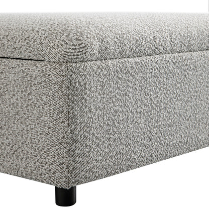 Lit simple pliant Magda dans un pouf, boucle gris brume