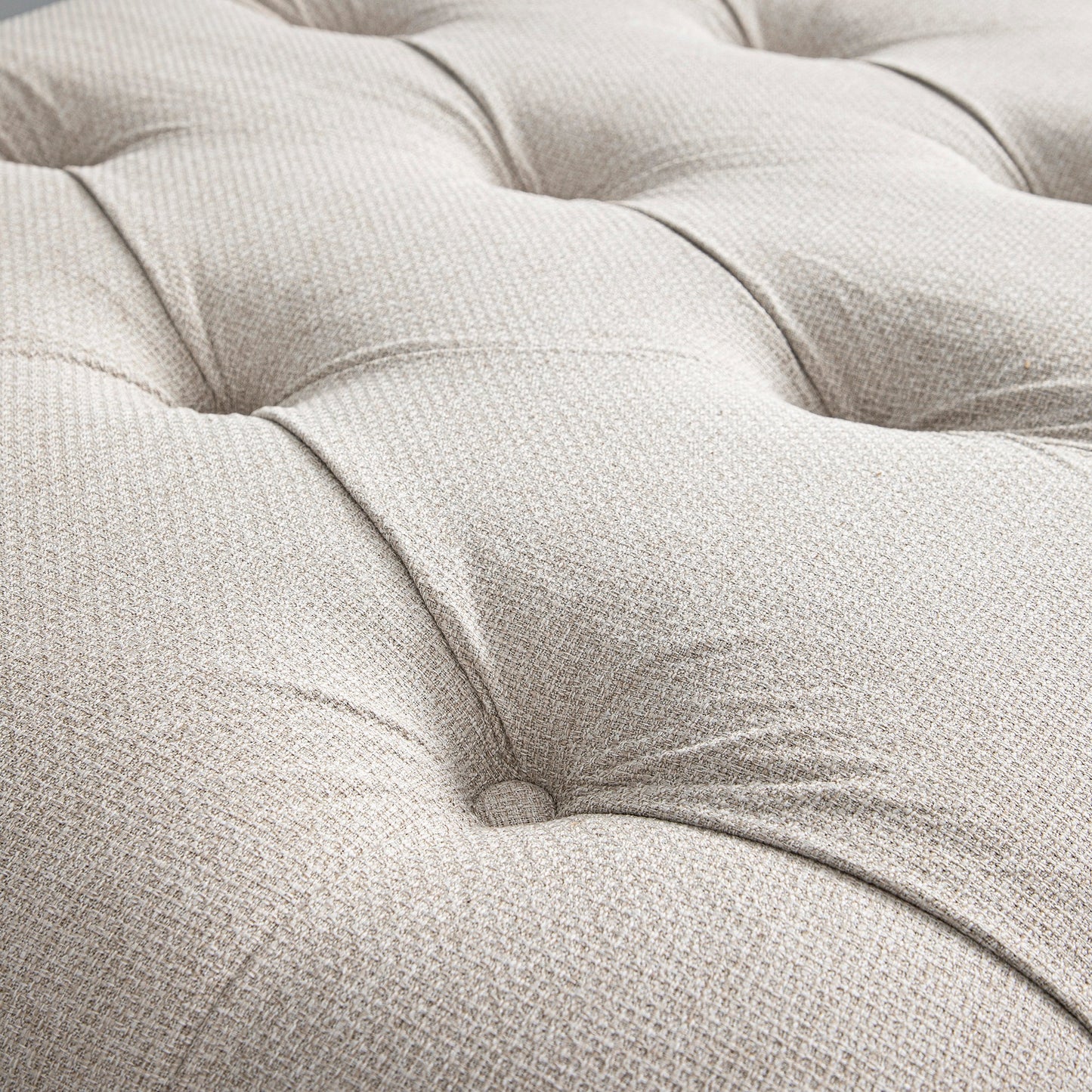 Lit simple rabattable Portland à boutons, en tissu tissé beige