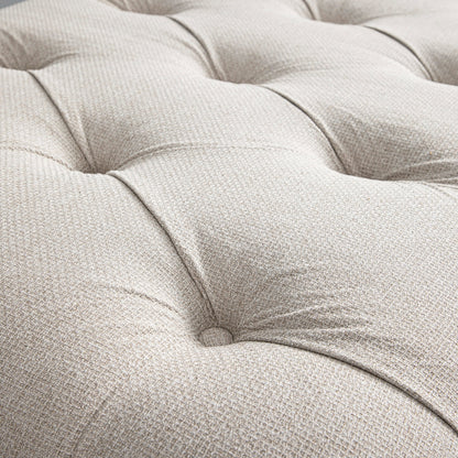 Lit simple rabattable Portland à boutons, en tissu tissé beige