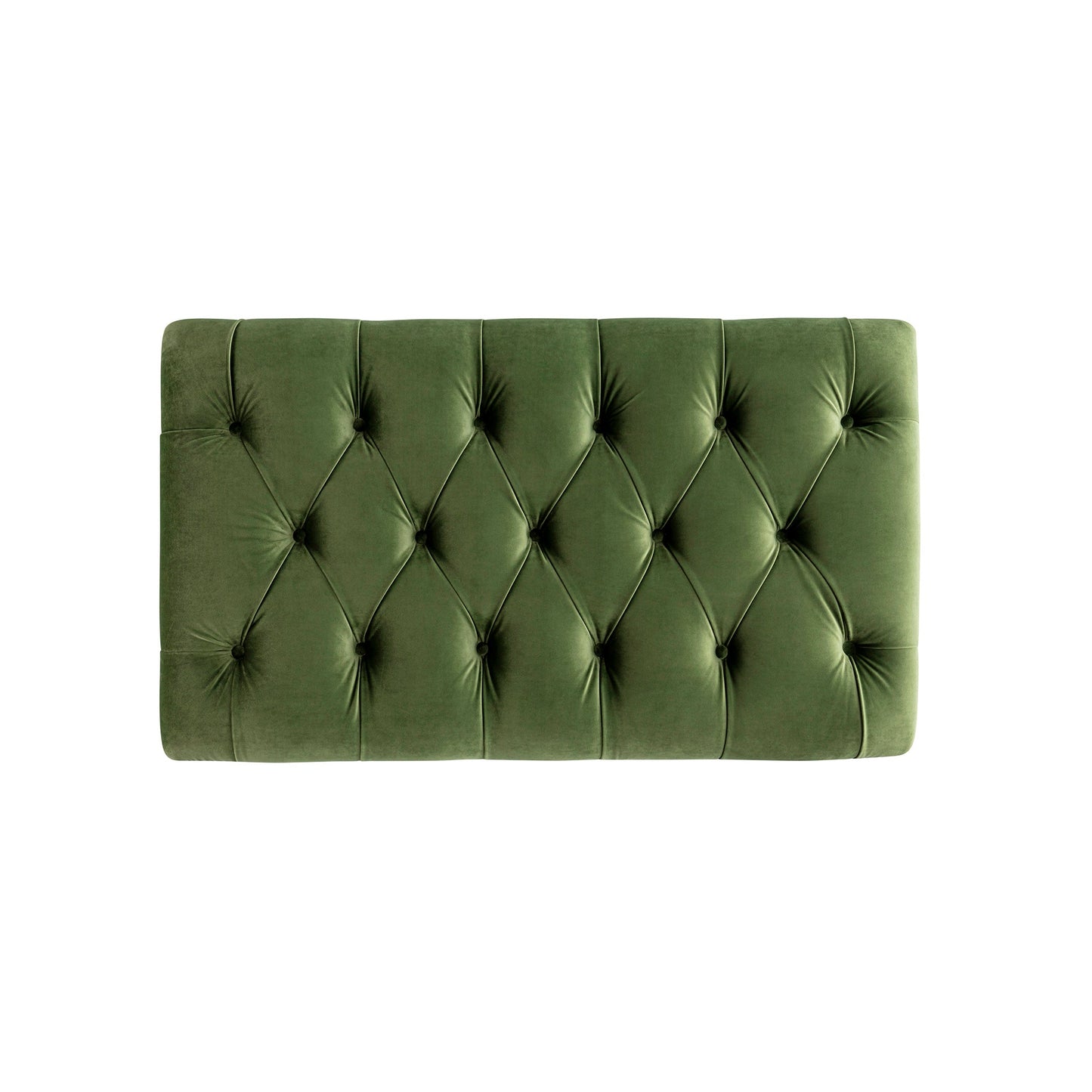 Petit lit double rabattable Portland avec boutons, ottoman, velours vert mousse