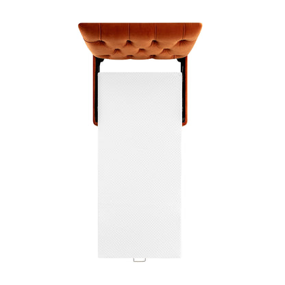 Lit pliant simple Portland à boutons en velours rouille