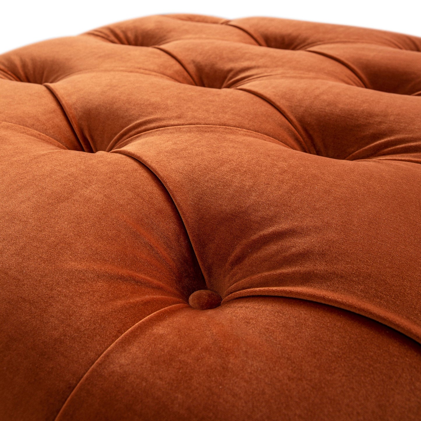 Lit pliant simple Portland à boutons en velours rouille