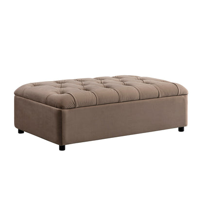 Petit lit double rabattable Portland avec boutons, ottoman, velours vison