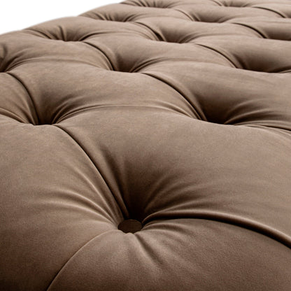 Petit lit double rabattable Portland avec boutons, ottoman, velours vison