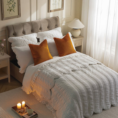 Petit lit double rabattable Portland avec boutons, ottoman, velours vison