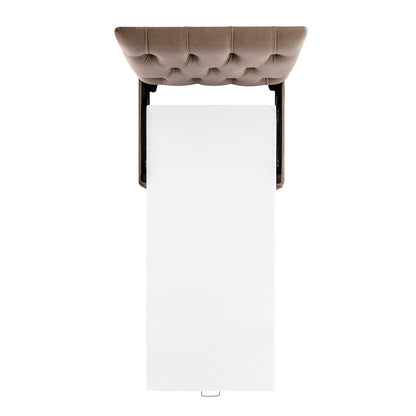 Lit pliant simple Portland à boutons en velours de vison ottoman