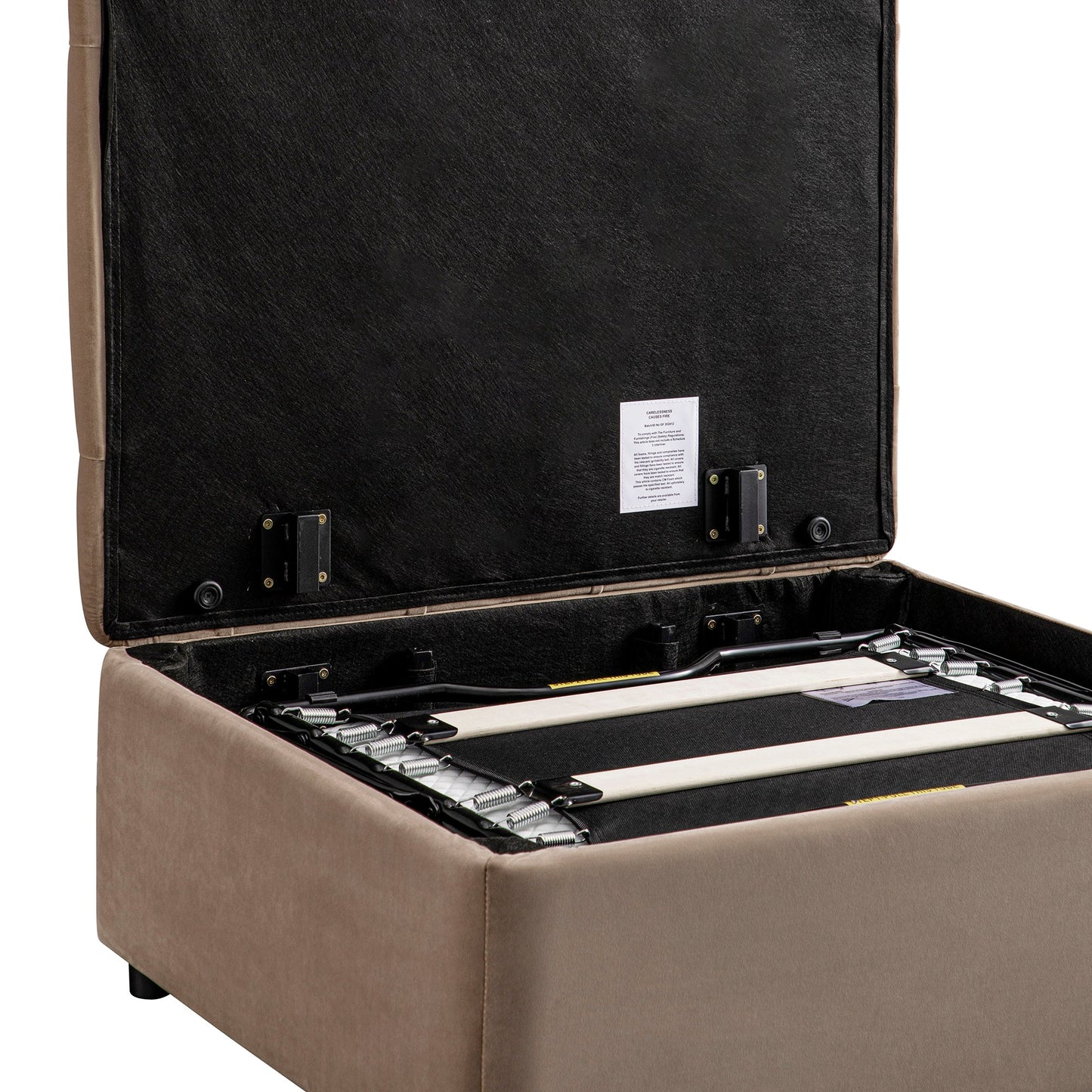 Lit pliant simple Portland à boutons en velours de vison ottoman