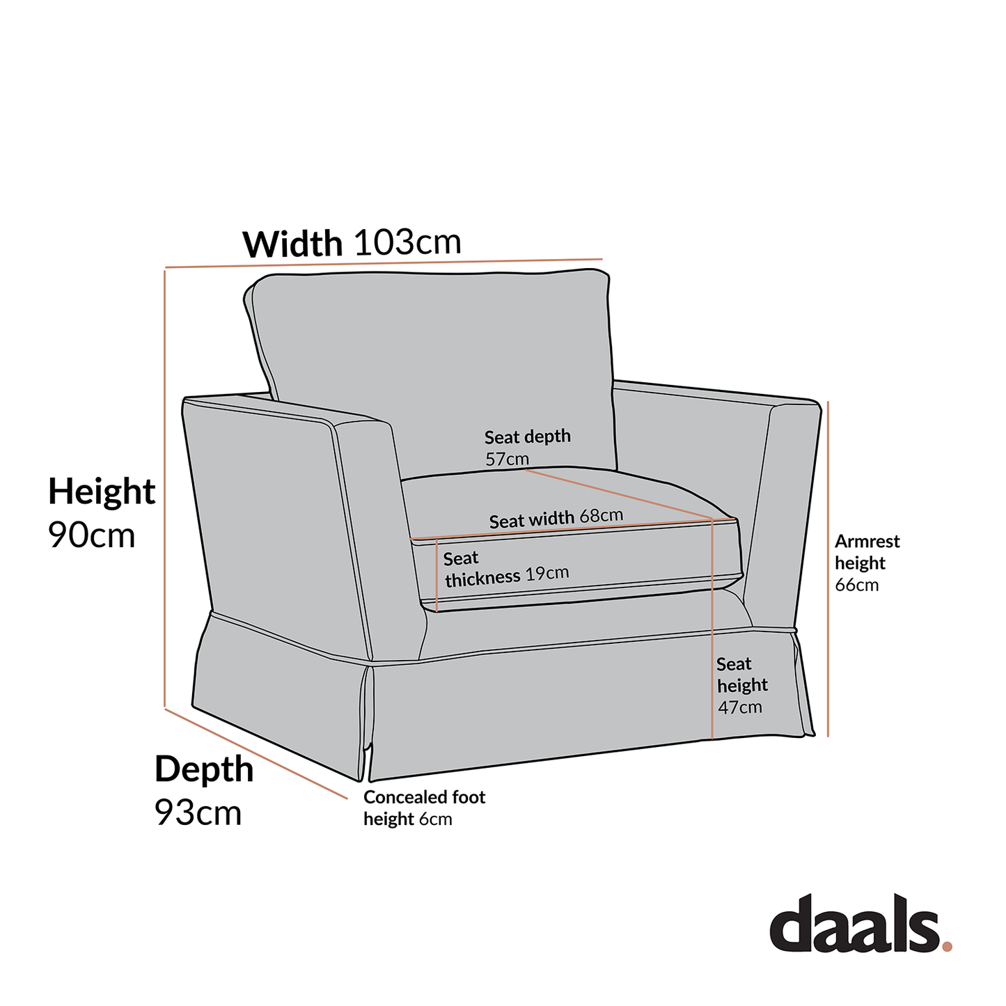 Fauteuil à jupe Fitz, mélange de lin abricot