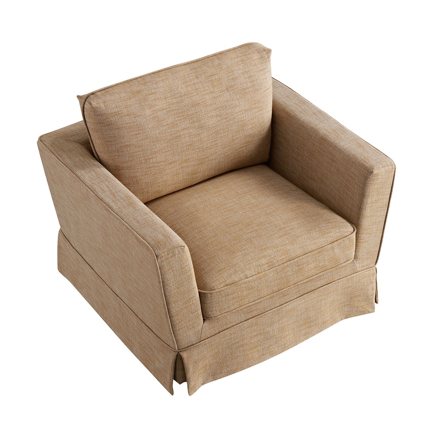 Fauteuil à jupe Fitz, mélange de lin abricot