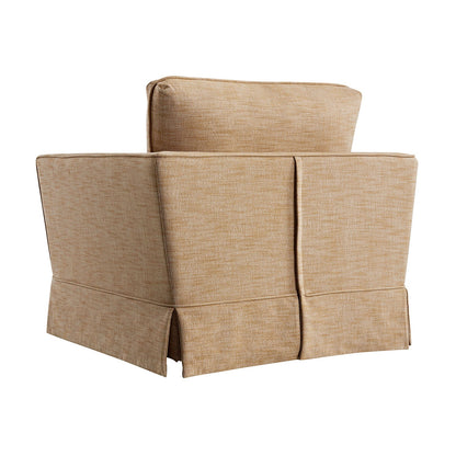 Fauteuil à jupe Fitz, mélange de lin abricot