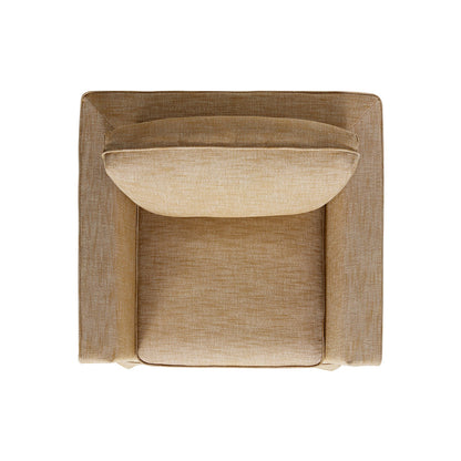 Fauteuil à jupe Fitz, mélange de lin abricot