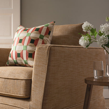 Fauteuil à jupe Fitz, mélange de lin abricot