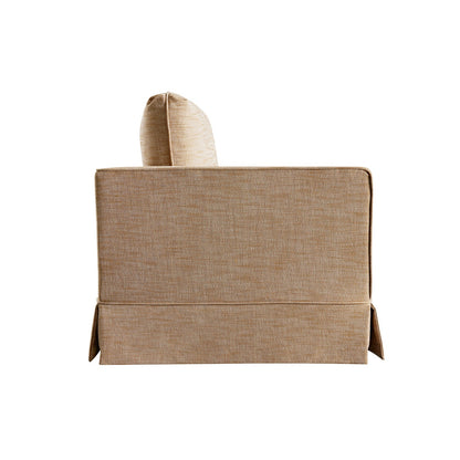 Causeuse à jupe Fitz, mélange de lin abricot