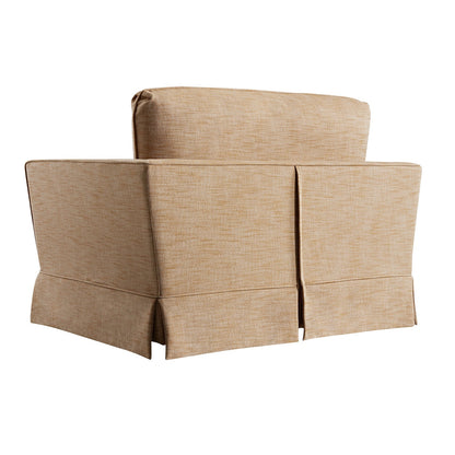 Causeuse à jupe Fitz, mélange de lin abricot