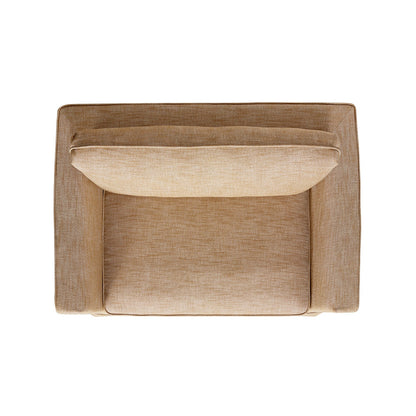 Causeuse à jupe Fitz, mélange de lin abricot