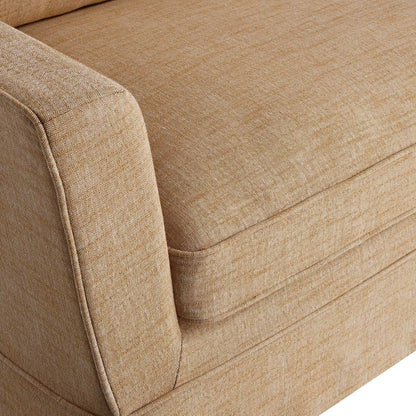 Causeuse à jupe Fitz, mélange de lin abricot