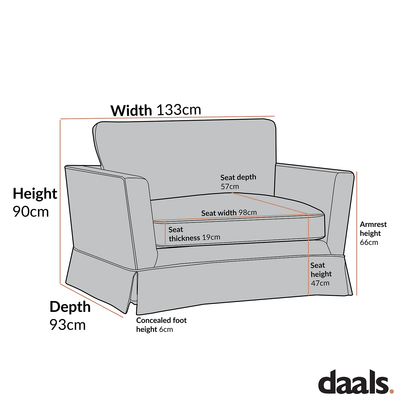 Causeuse Fitz avec jupe, mélange de lin couleur avoine