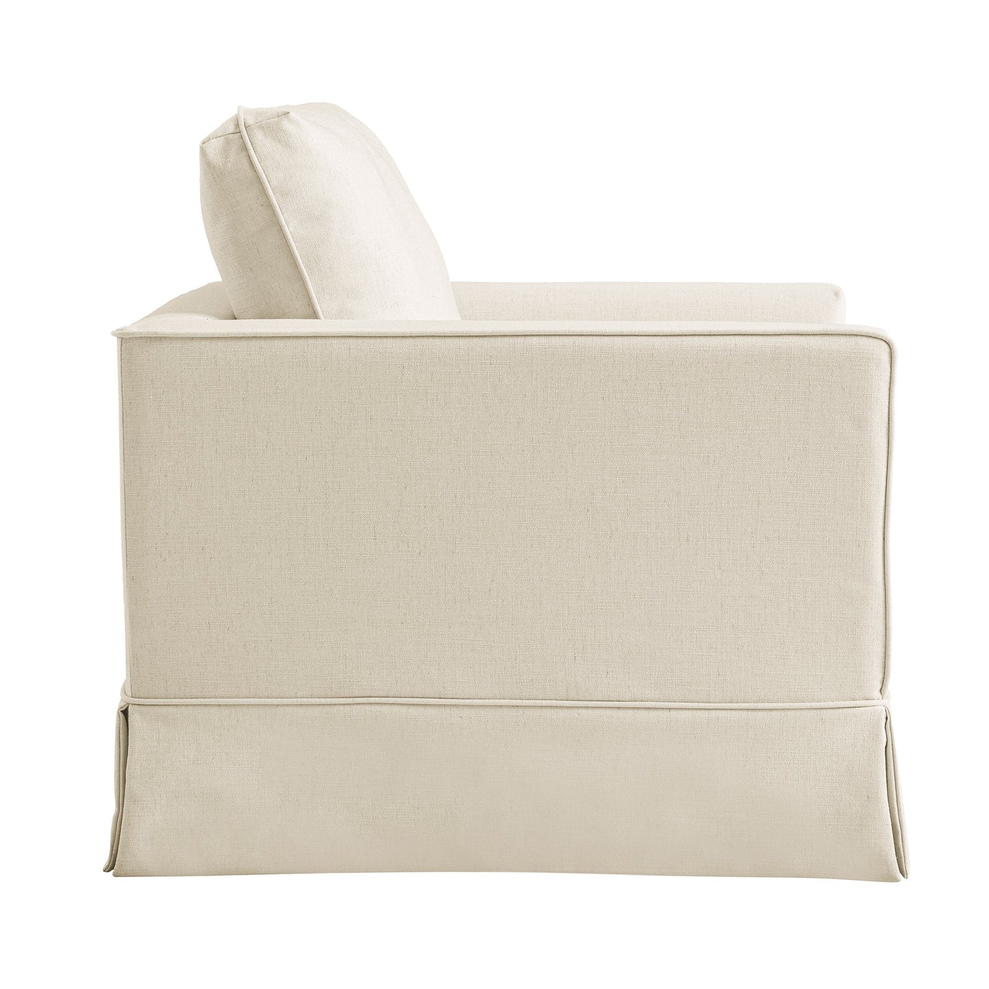 Fauteuil à jupe Fitz, mélange de lin couleur avoine