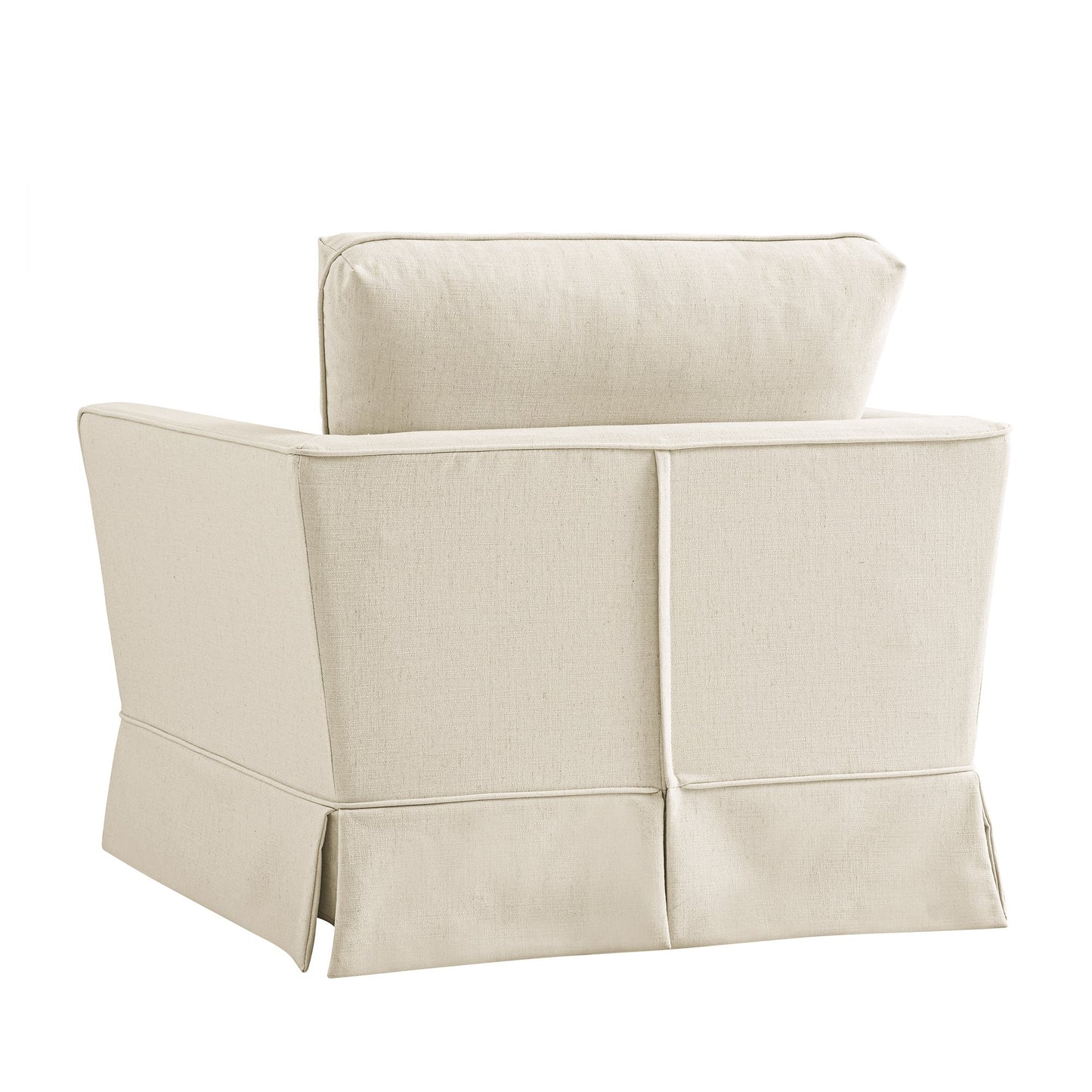 Fauteuil à jupe Fitz, mélange de lin couleur avoine