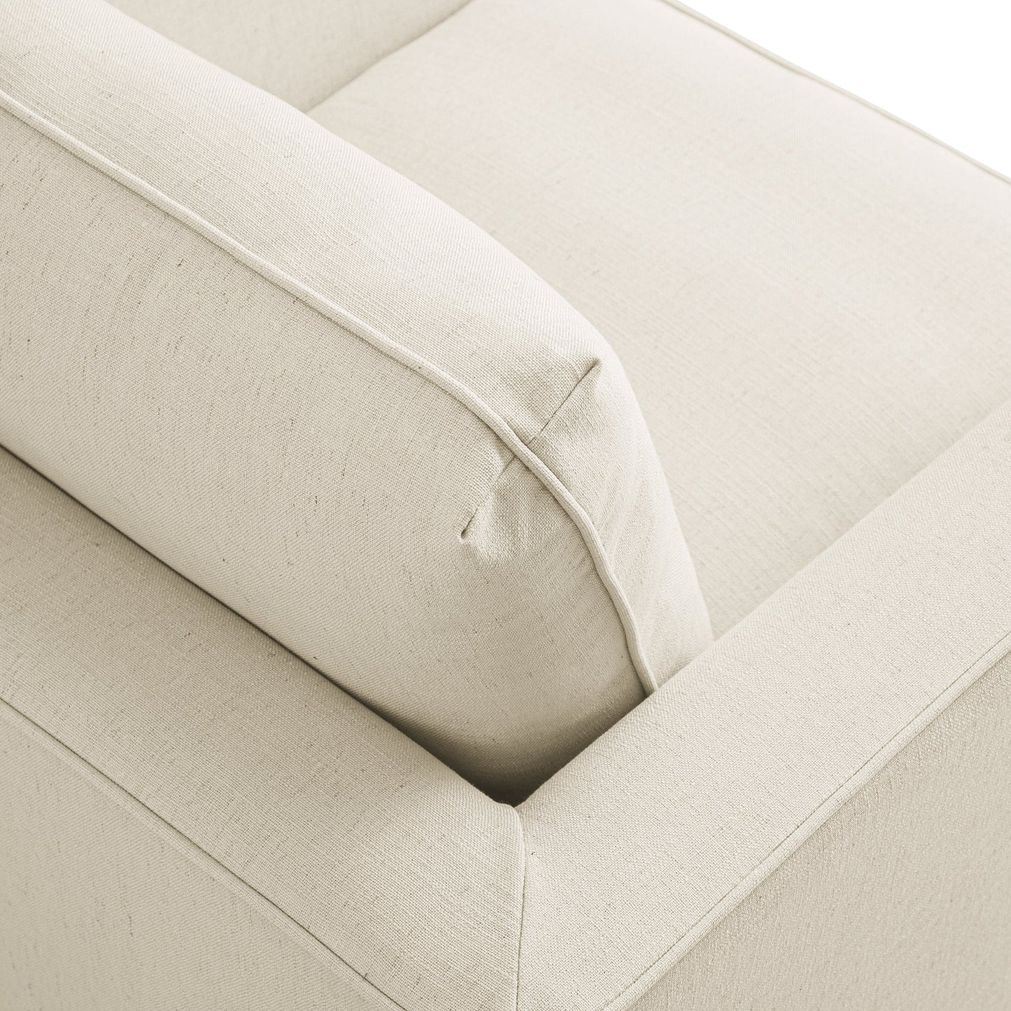 Fauteuil à jupe Fitz, mélange de lin couleur avoine