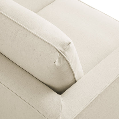 Fauteuil à jupe Fitz, mélange de lin couleur avoine