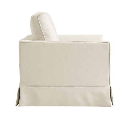 Causeuse Fitz avec jupe, mélange de lin couleur avoine