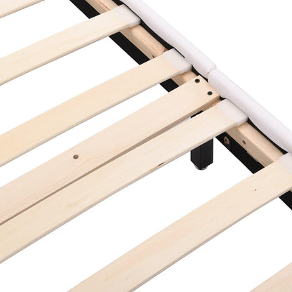 Cadre de lit URSA en cuir PU blanc avec LED sur le pied