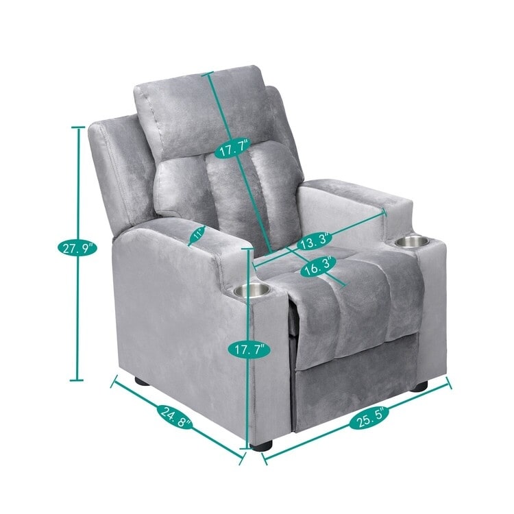 Fauteuil magique pour super-héros et princesses, fauteuil inclinable super deluxe pour enfants avec repose-pieds, appui-tête et 2 porte-gobelets