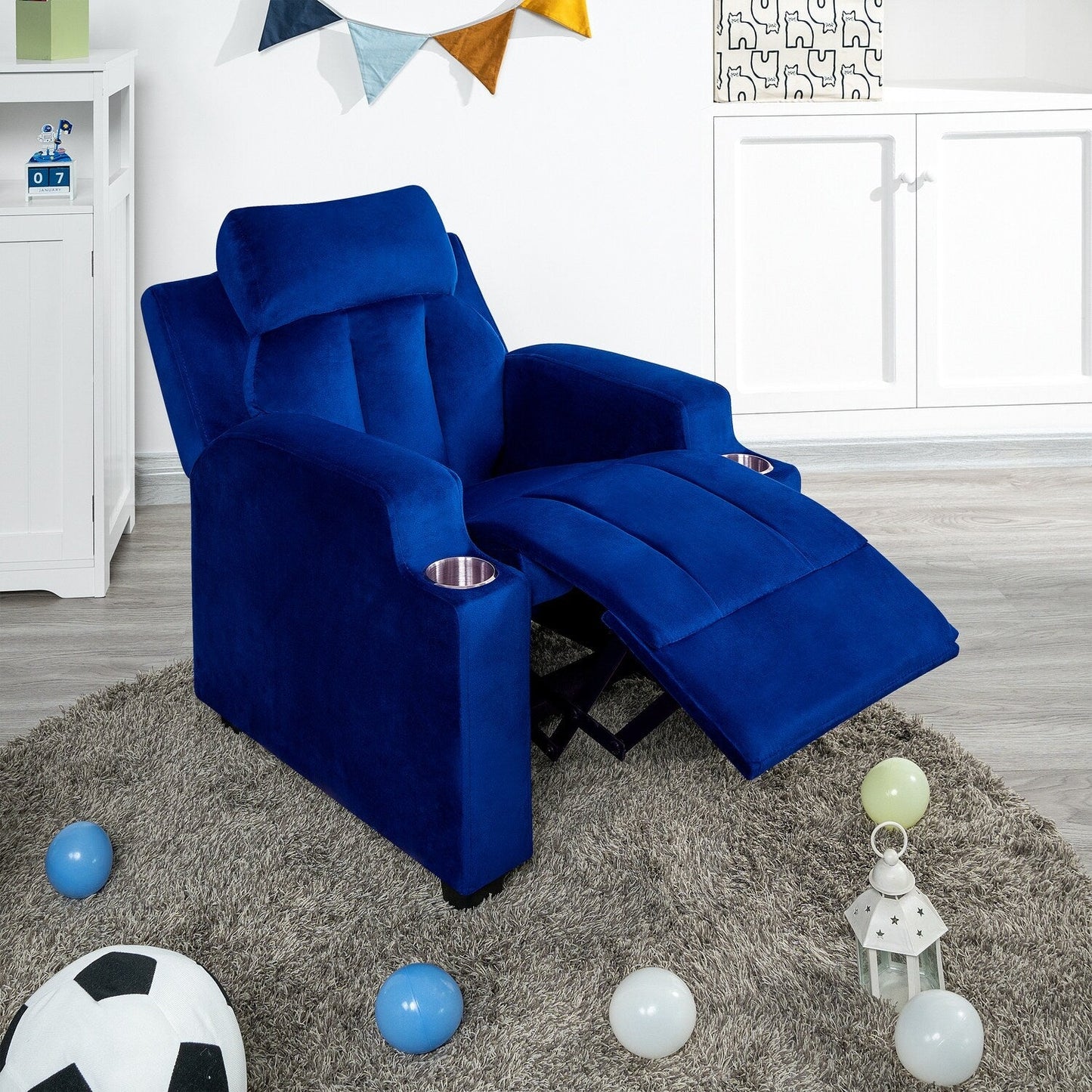 Fauteuil magique pour super-héros et princesses, fauteuil inclinable super deluxe pour enfants avec repose-pieds, appui-tête et 2 porte-gobelets