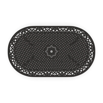 Ensemble de salle à manger d'extérieur 7 pièces Sanibel en aluminium bronze avec table ovale de 72 pouces et six fauteuils par Homestyles