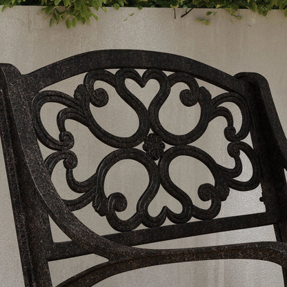 Ensemble de salle à manger d'extérieur 7 pièces Sanibel en aluminium bronze avec table ovale de 72 pouces et six fauteuils par Homestyles