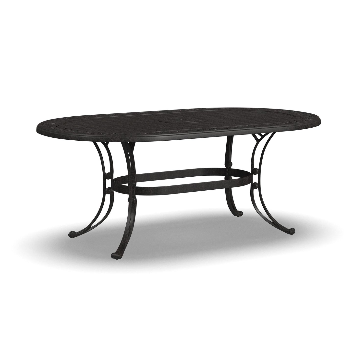 Ensemble de salle à manger d'extérieur 7 pièces Sanibel en aluminium bronze avec table ovale de 72 pouces et six fauteuils par Homestyles