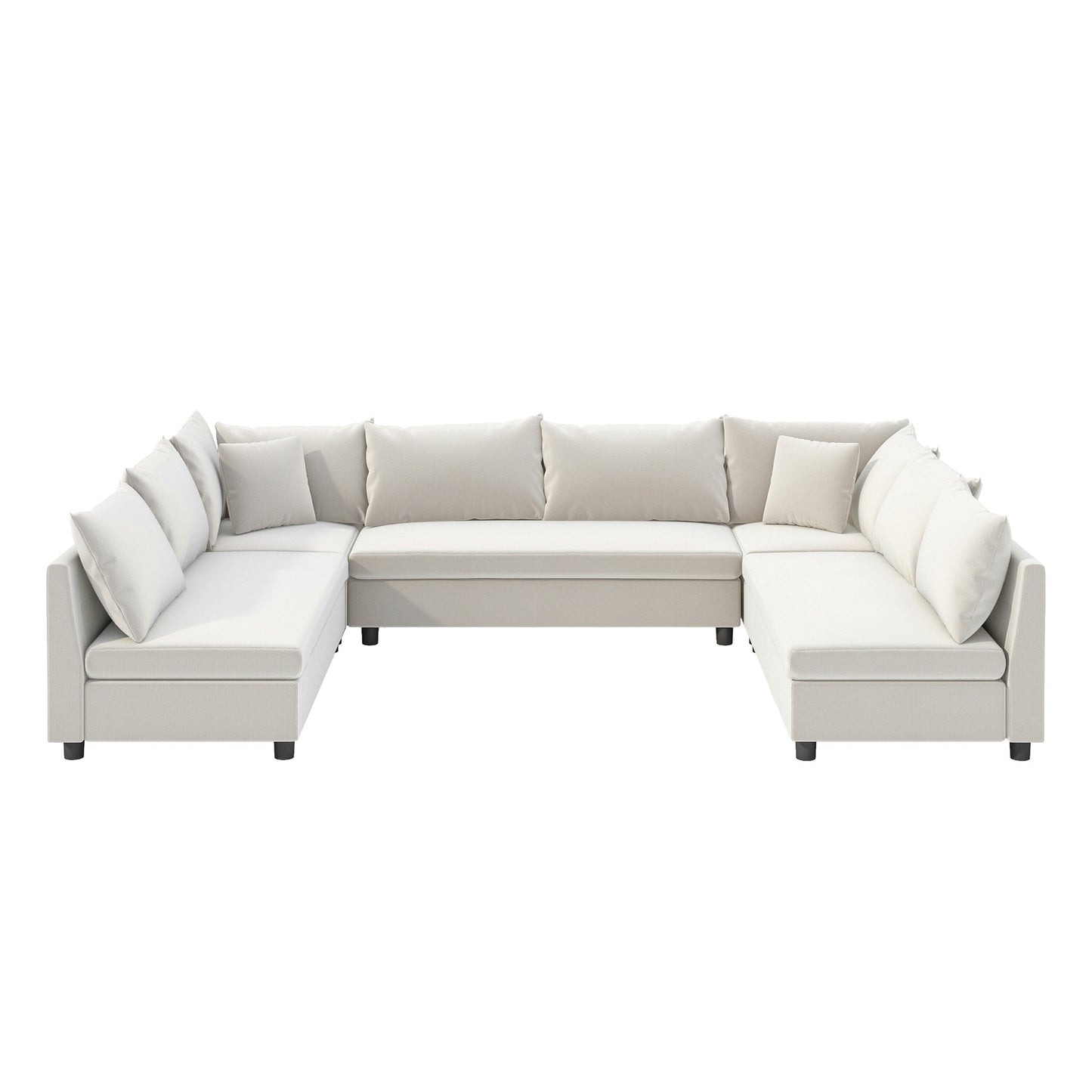 Canapé d'angle, canapé réversible en chenille en forme de U, combinaison libre, canapé convertible 8 places surdimensionné