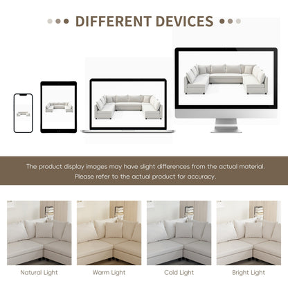 Canapé d'angle, canapé réversible en chenille en forme de U, combinaison libre, canapé convertible 8 places surdimensionné