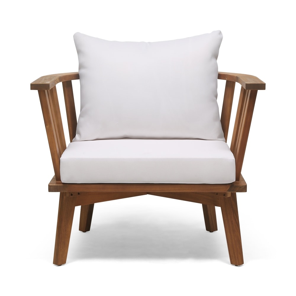 Fauteuils de jardin Sedona en bois d'acacia avec coussins (lot de 2) par Christopher Knight Home