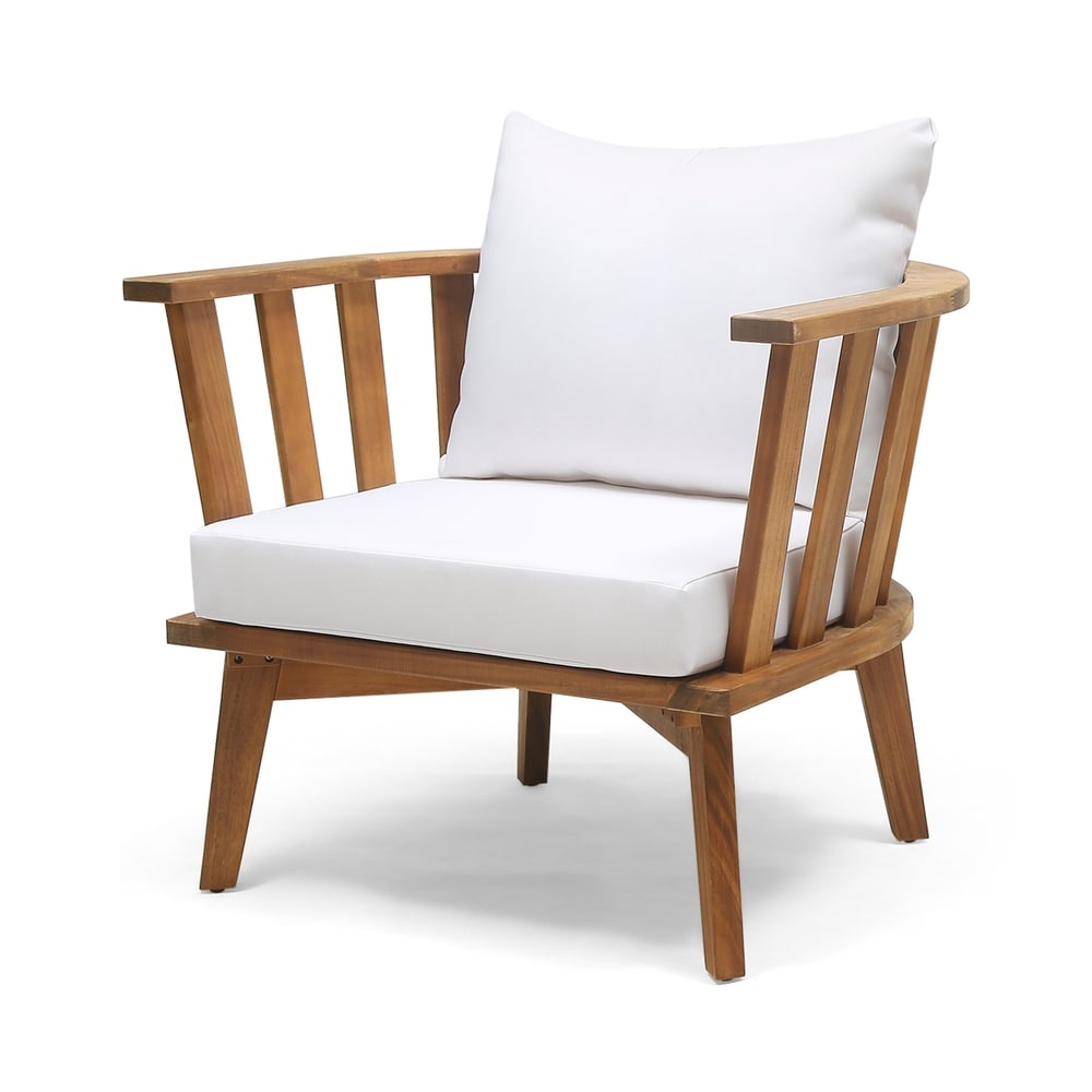 Fauteuils de jardin Sedona en bois d'acacia avec coussins (lot de 2) par Christopher Knight Home