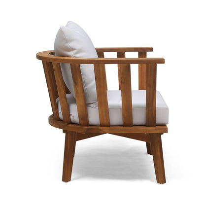 Fauteuils de jardin Sedona en bois d'acacia avec coussins (lot de 2) par Christopher Knight Home
