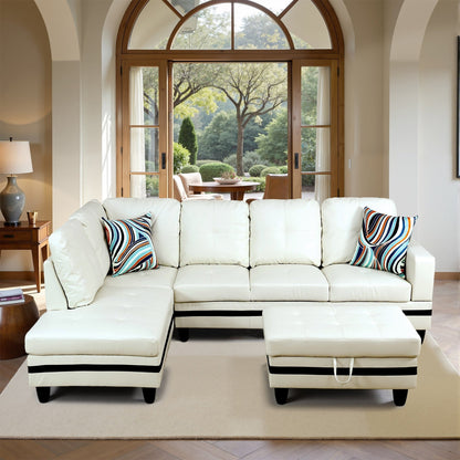 Ensemble de canapés 3 pièces en similicuir PU pour salon