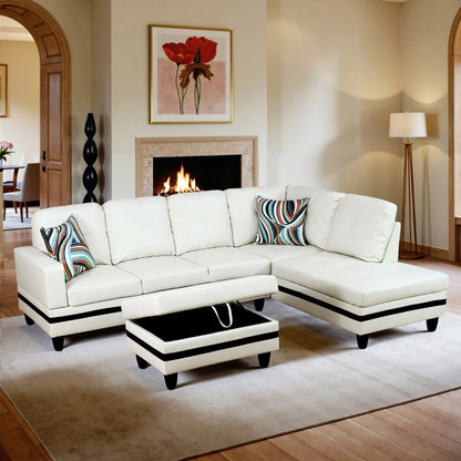 Ensemble de canapés 3 pièces en similicuir PU pour salon