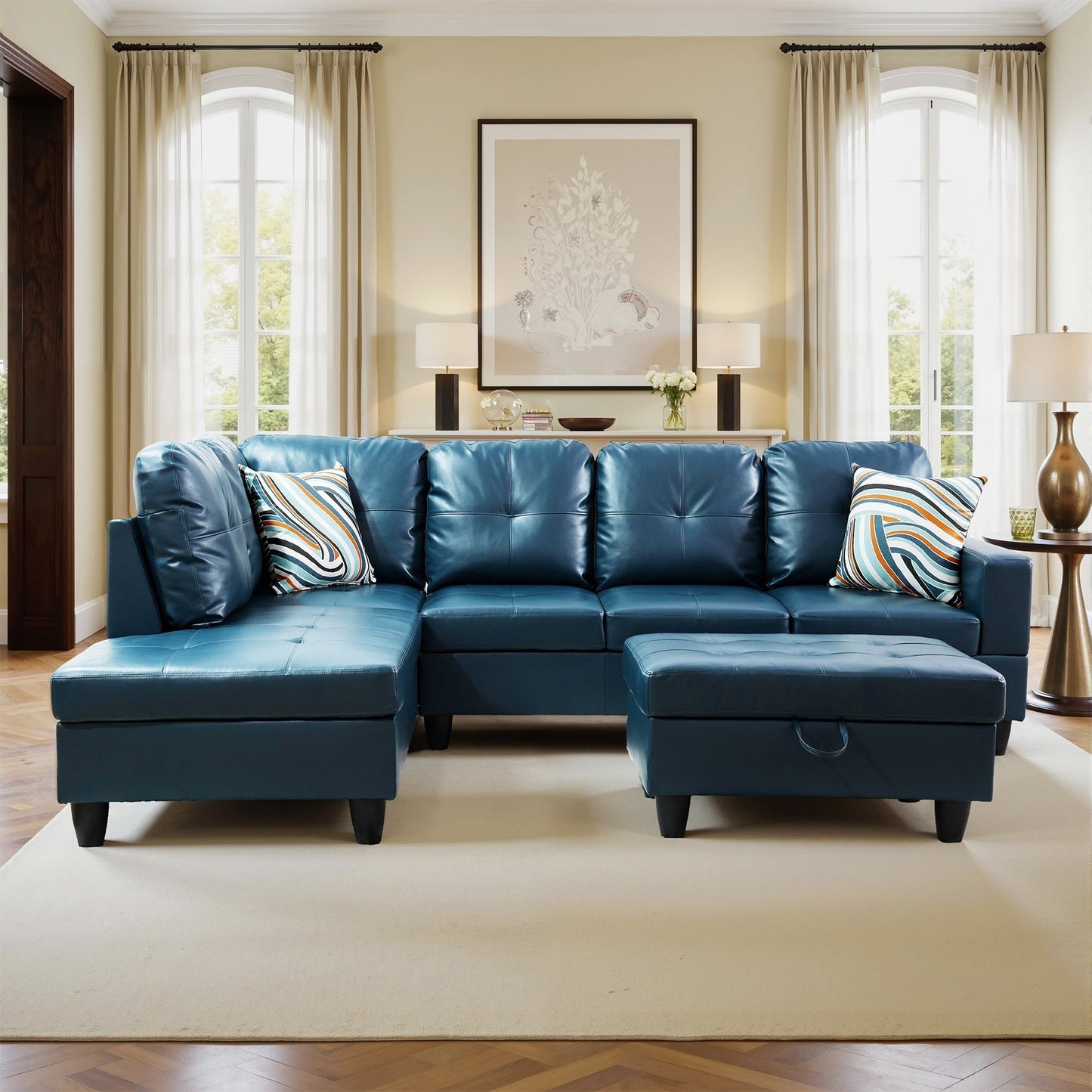 Ensemble de canapés 3 pièces en similicuir PU pour salon