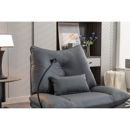 Fauteuil inclinable électrique pivotant avec haut-parleurs Bluetooth, support pour téléphone, ports de chargement USB et Type-C, rangement dissimulé dans l'accoudoir