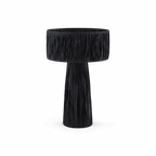 Lampe de table Auric en raphia noir