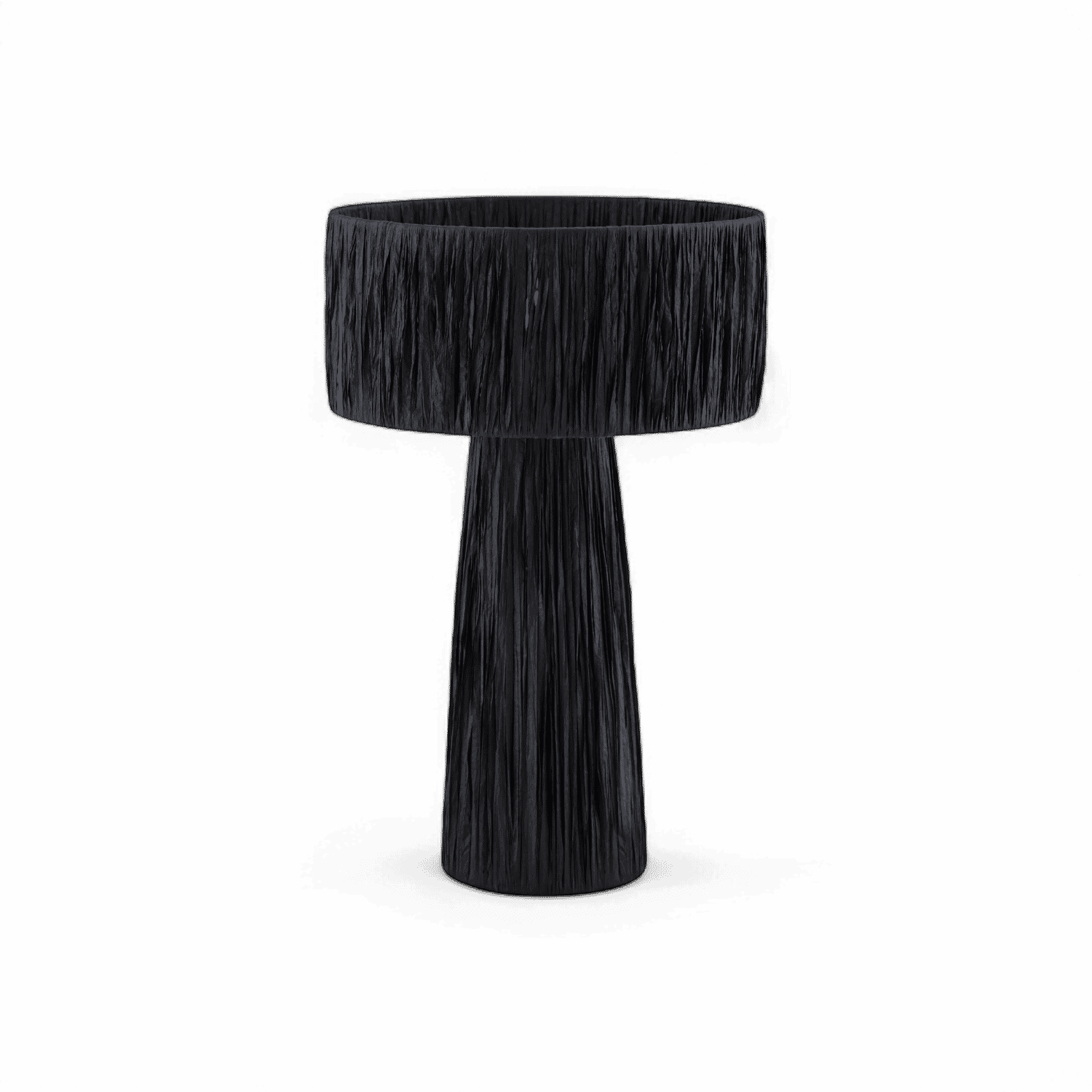 Lampe de table Auric en raphia noir