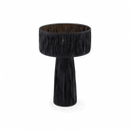 Lampe de table Auric en raphia noir