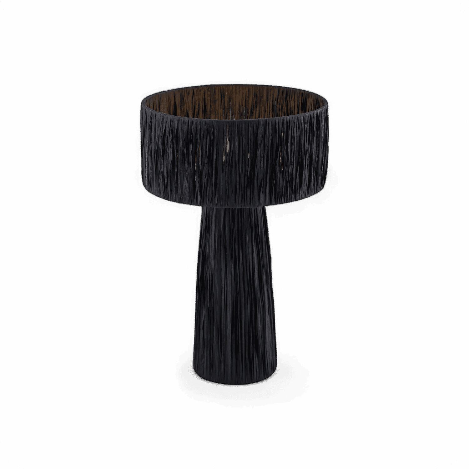 Lampe de table Auric en raphia noir