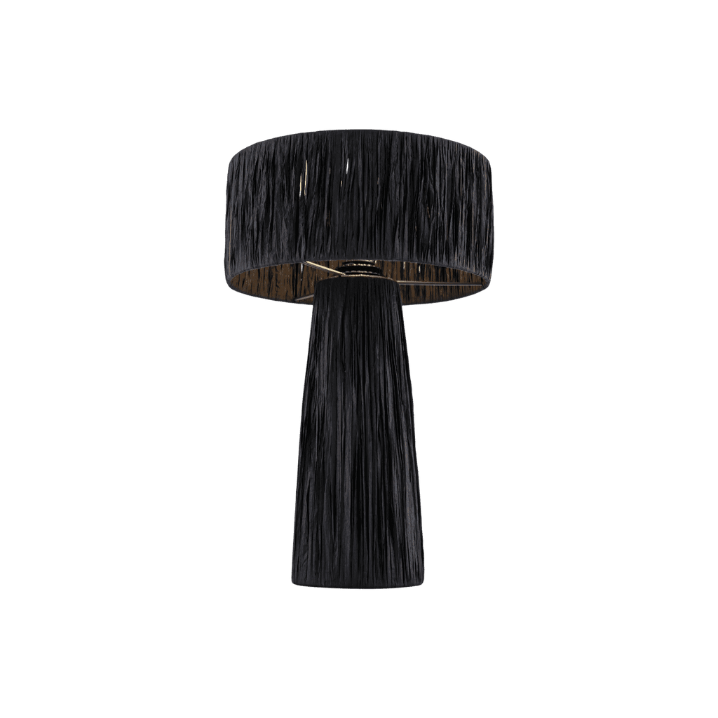 Lampe de table Auric en raphia noir