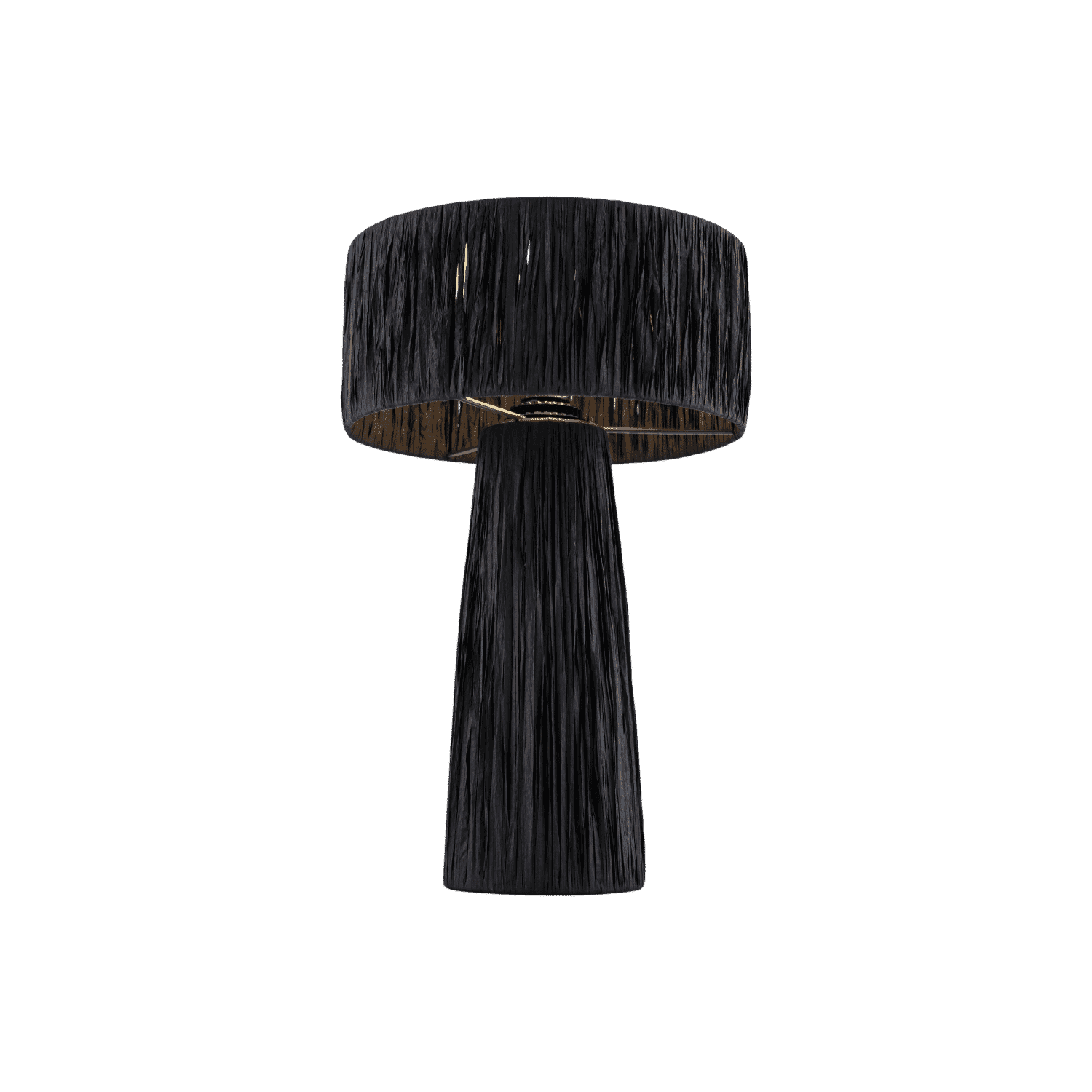 Lampe de table Auric en raphia noir
