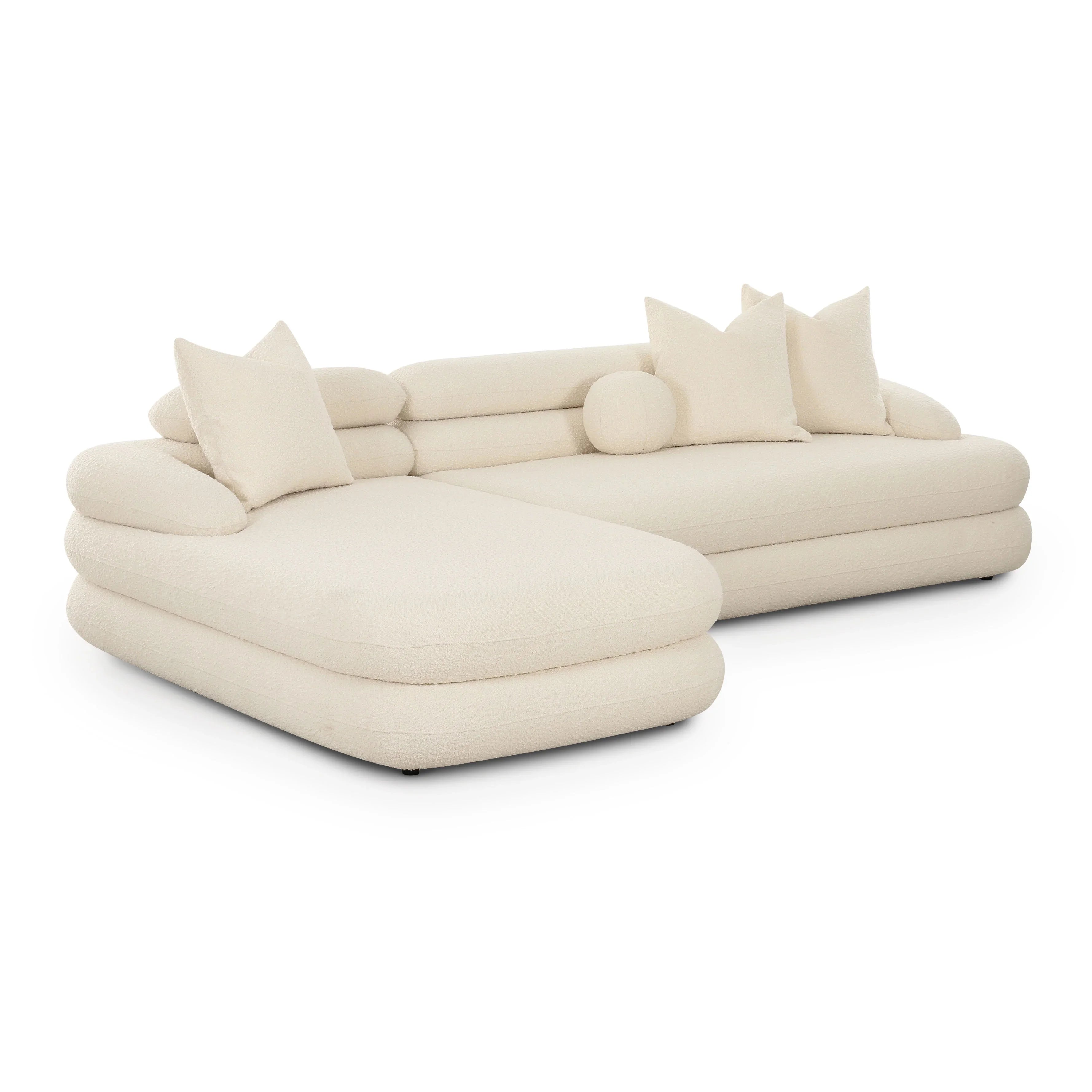 Canapé d'angle modulaire LAF Niko Cream Boucle