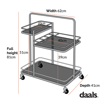 Chariot à boissons effet laiton antique Clémentine